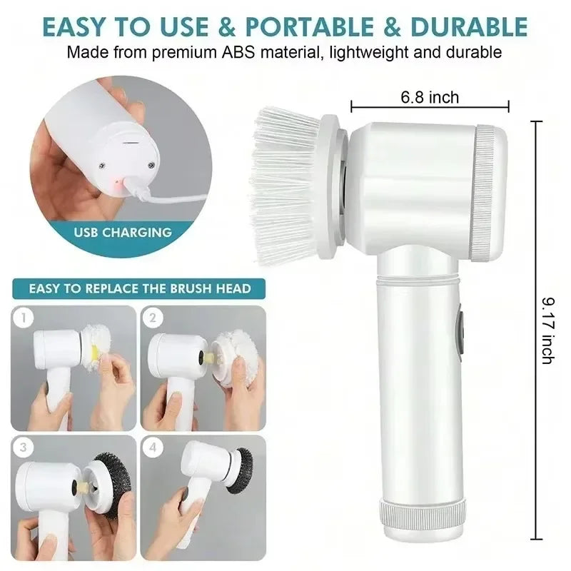 Glexli™ Cordless 5-in-1 Spin Scrubber