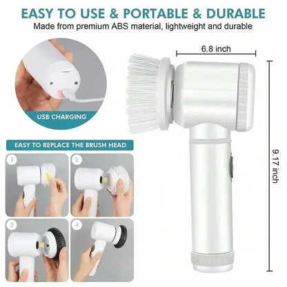 Glexli™ Cordless 5-in-1 Spin Scrubber